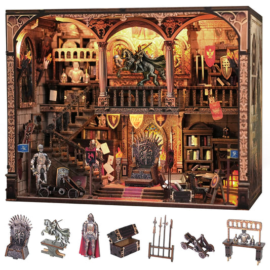 NookMaster Knight of Glory kit assembly with detailed miniature architecture for hobbyists