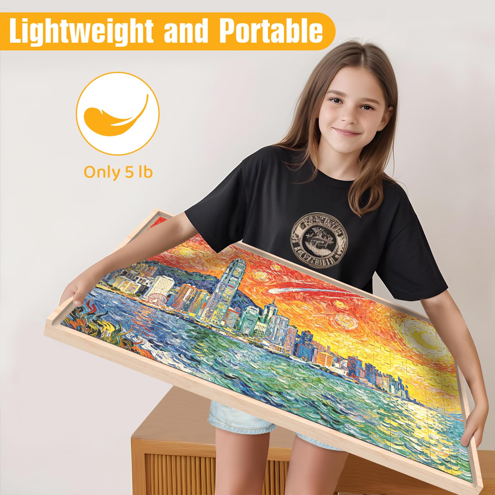 NORBASE puzzle board shows a 34 by 26 inch work area for puzzles.