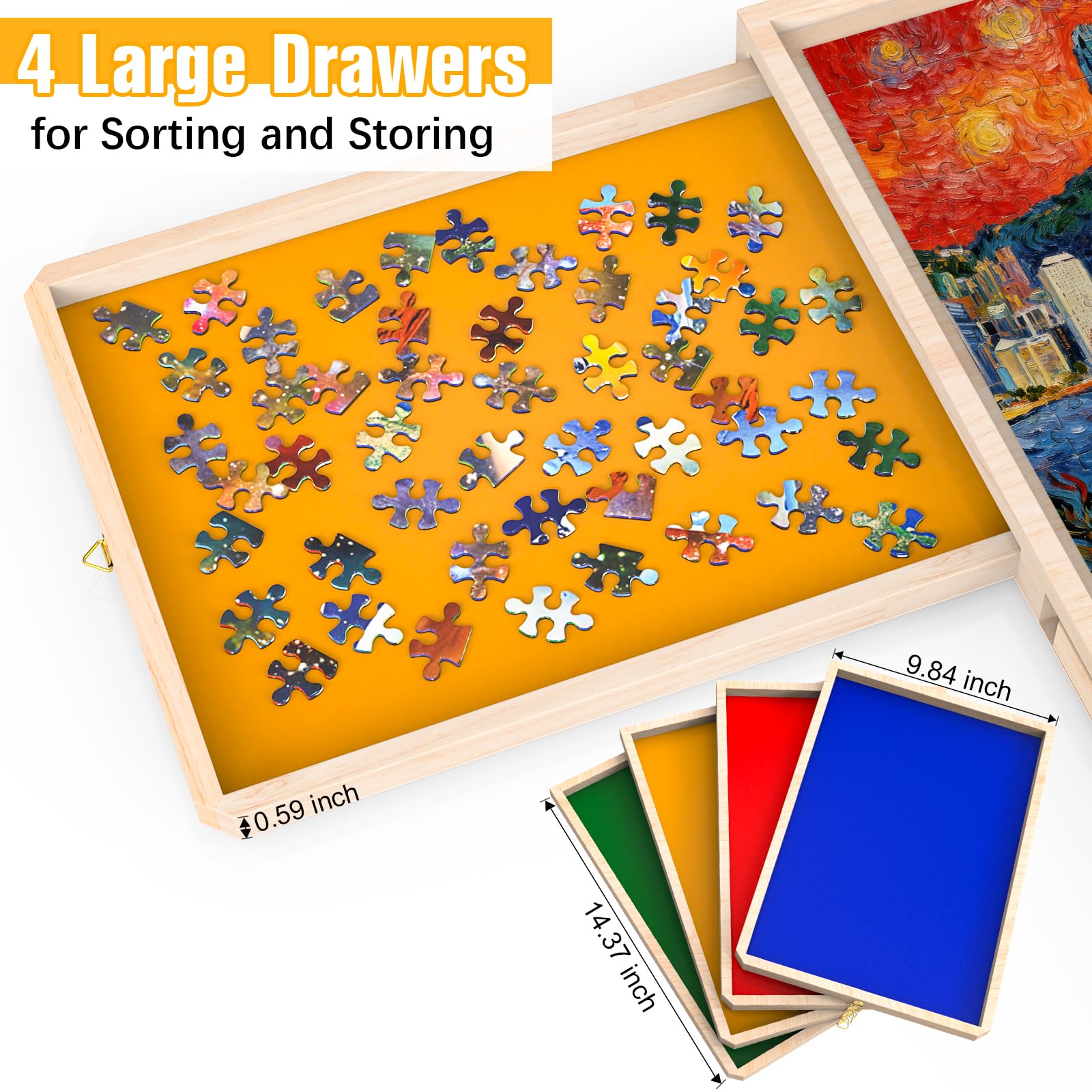 NORBASE puzzle board with 360-degree wheels enabling flexible rotation during puzzle work.