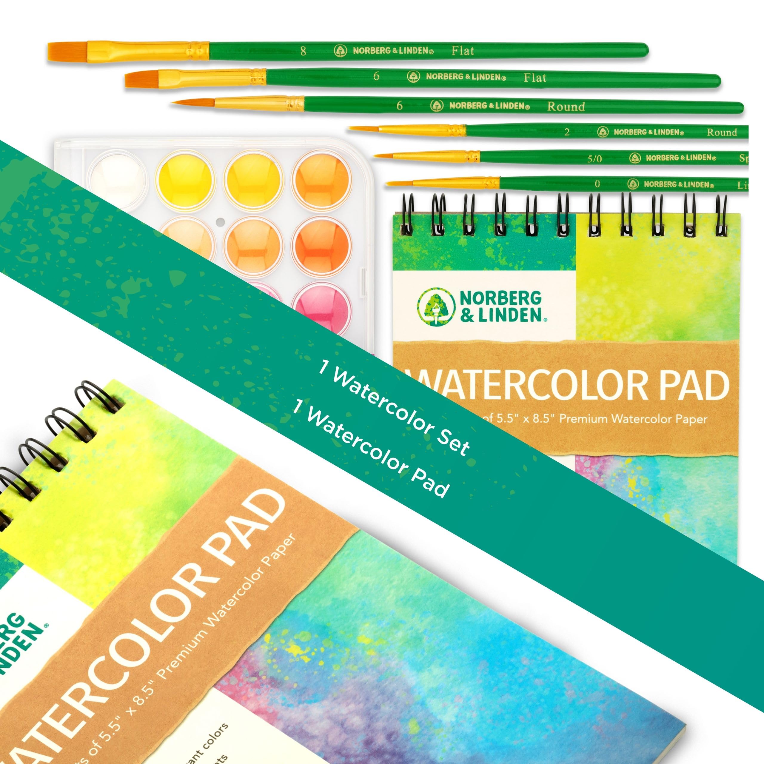 Norberg & Linden six brushes arranged for precise strokes and varied textures