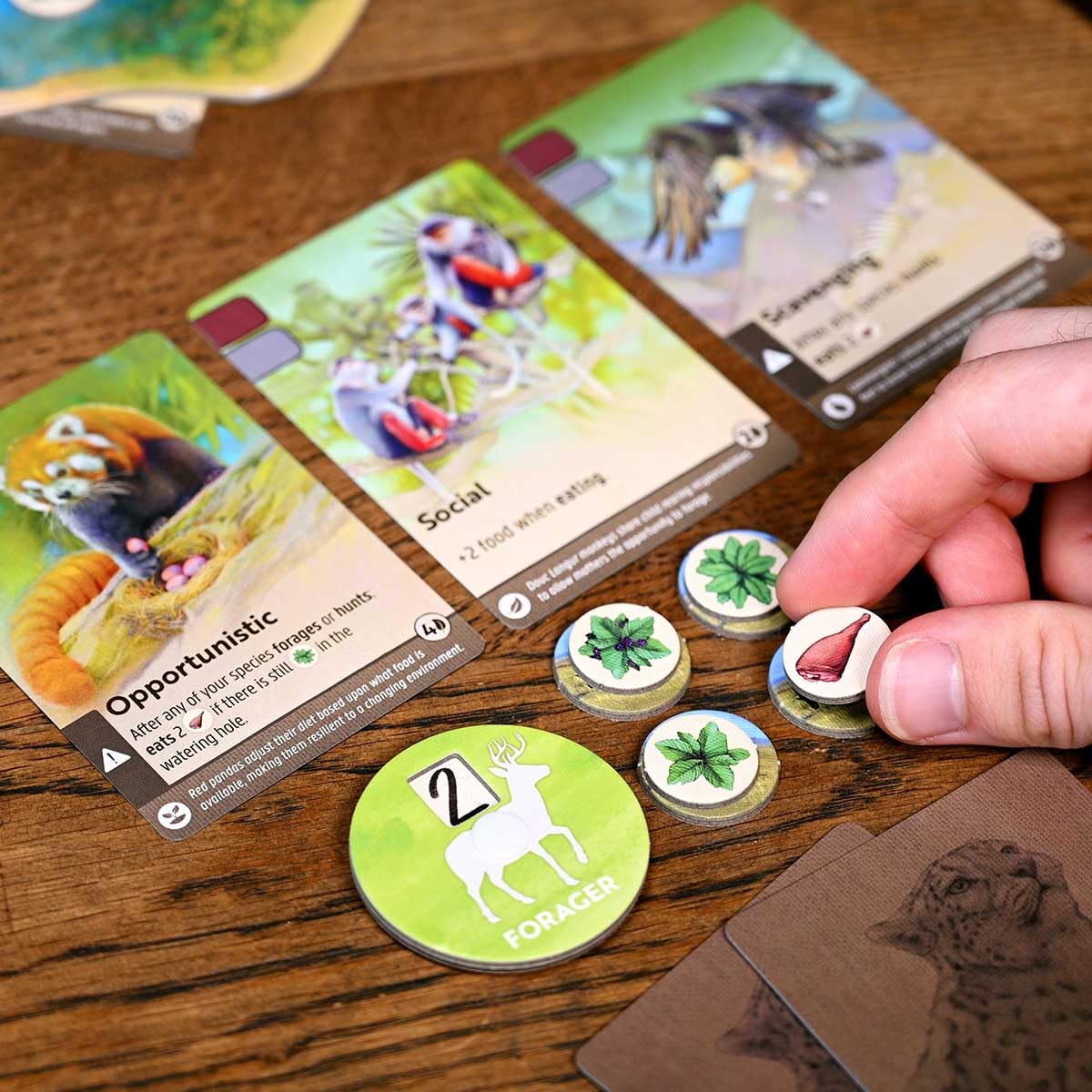 North Star Games Nature Board Game traits clawed shows prey hunting for ecosystem balance.