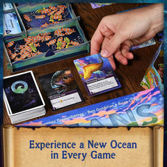 North Star Games Oceans player boards organize track and resources for players.