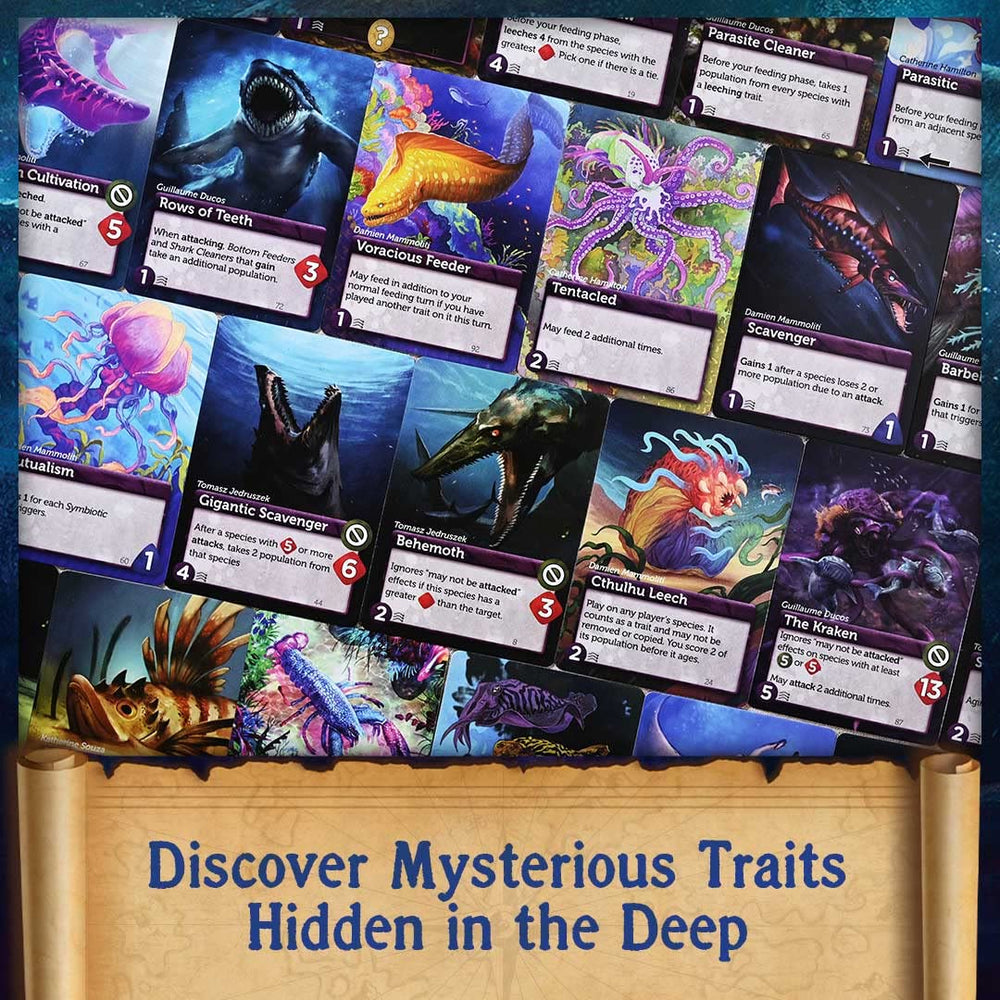 North Star Games Oceans sea-life art adds immersive flavor to the game experience.