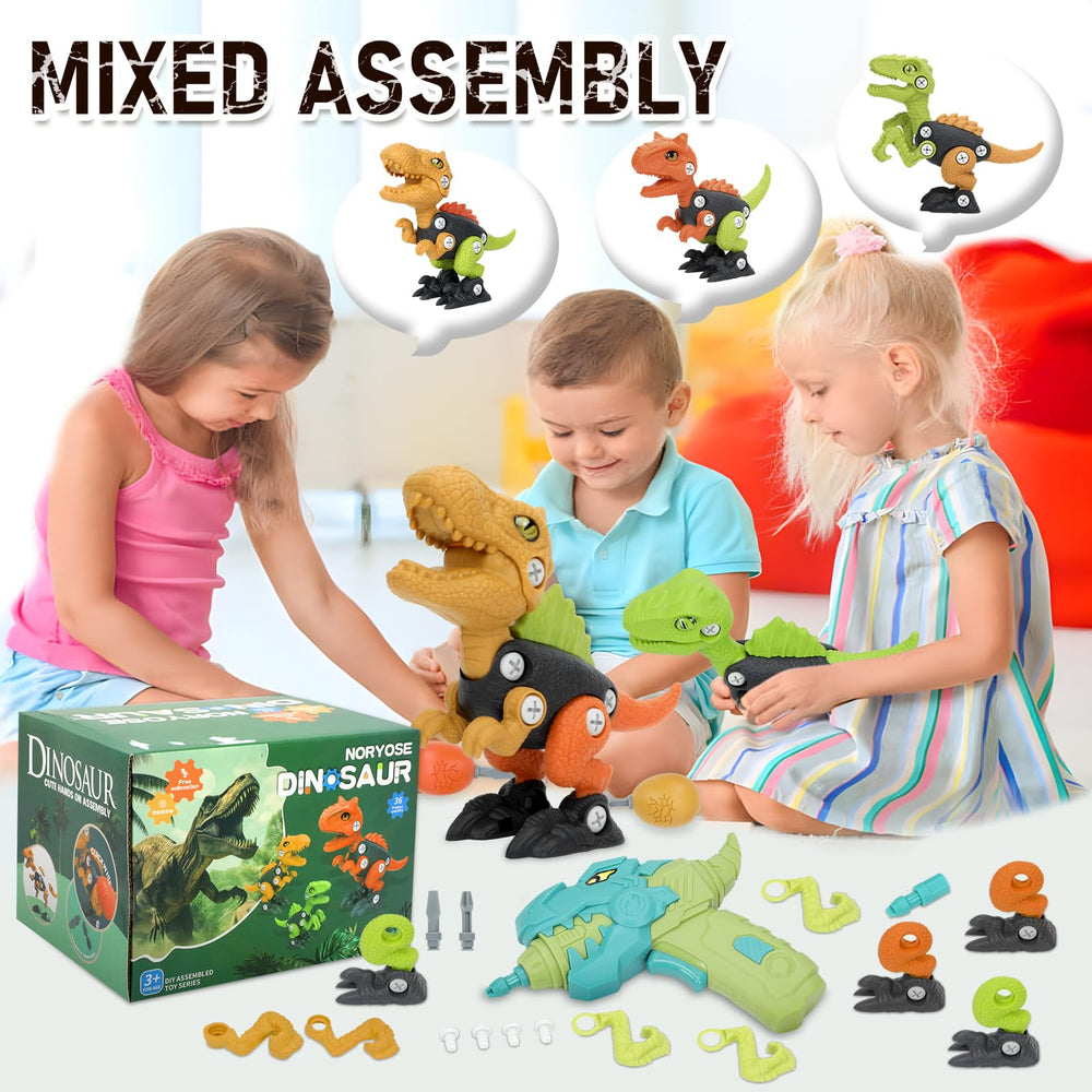 NORYOSE step-by-step manuals guide kids through each dinosaur build.