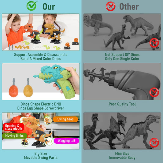 NORYOSE orange Carnotaurus take apart toy for building skills and creativity.