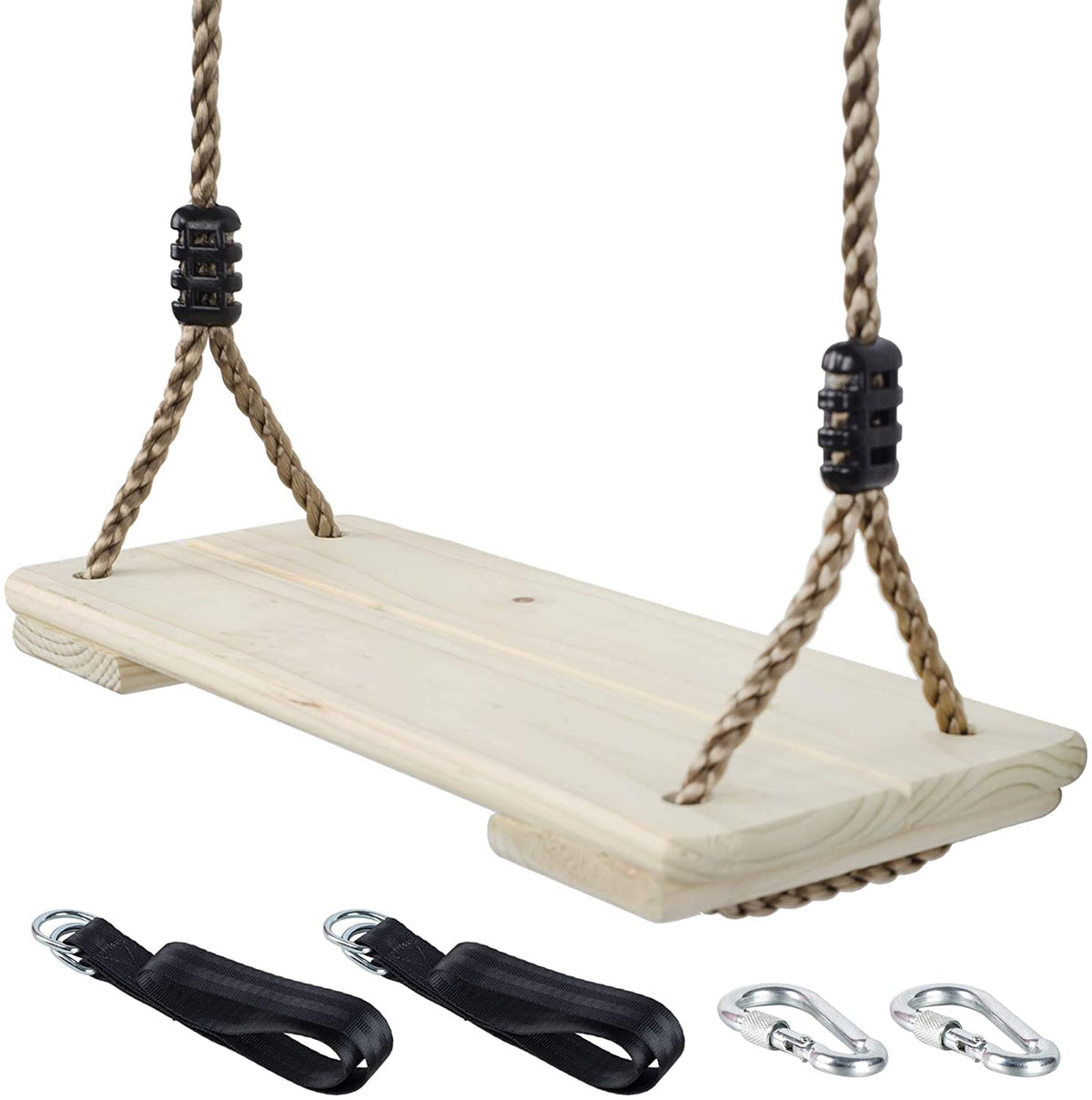 NOSTIFY wooden swing seat for kids in backyard, sturdy and stylish