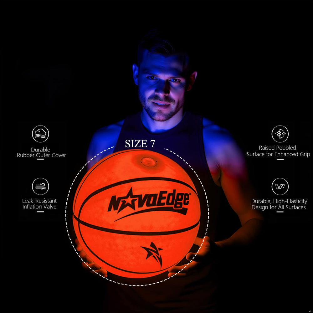 NovaEdge Glow basketball official size 7 for teens and adults.