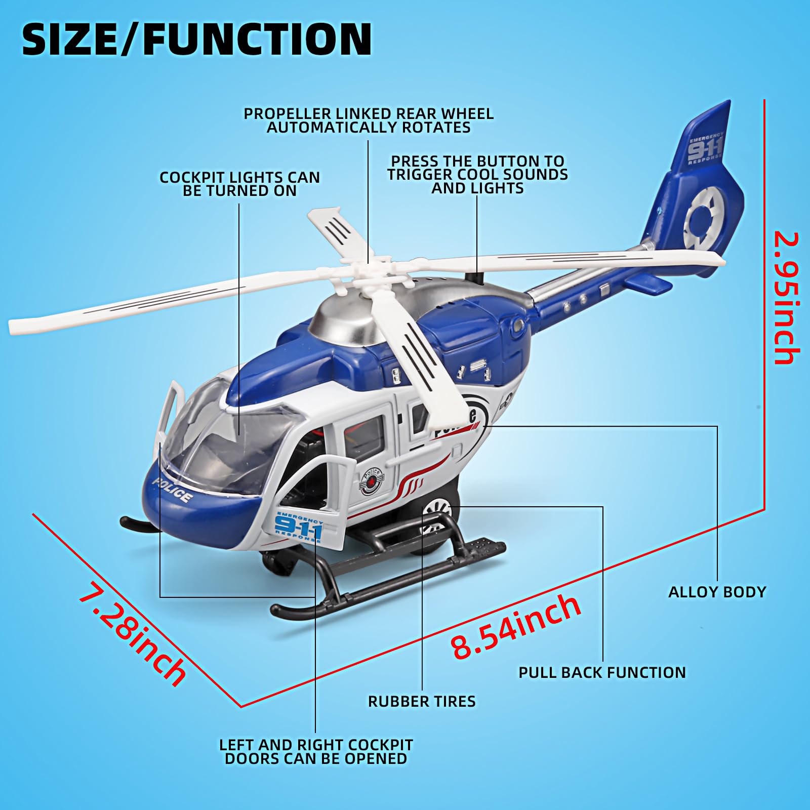 NOVAFUSION helicopter toy lights and sound enhance sensory engagement