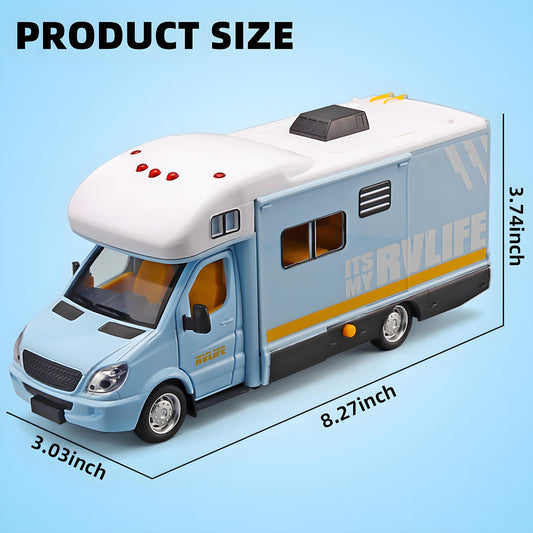 NOVAFUSION camper blue side view highlighting durable die-cast build.