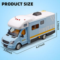 NOVAFUSION camper blue side view highlighting durable die-cast build.