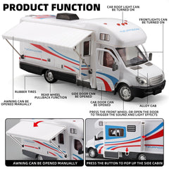 NOVAFUSION Toy Camper White pull-back function delivers quick, exciting motion.