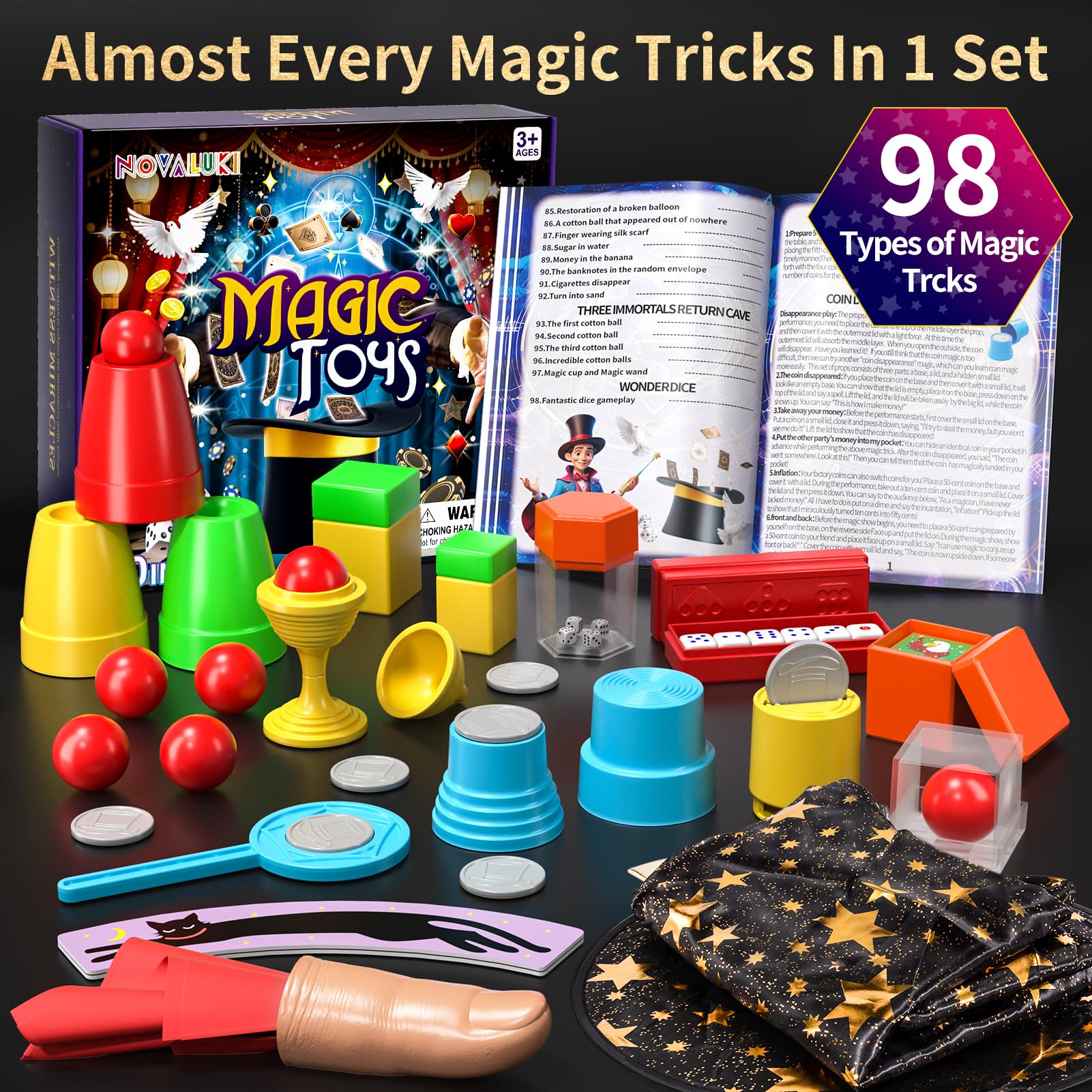 Novaluki Magic Kit magician costume enhances role-play and imagination.