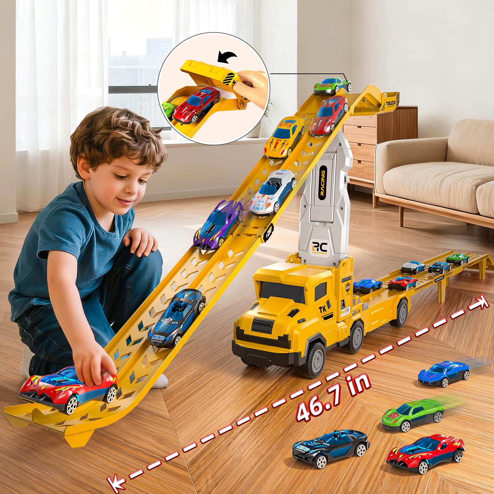 Novaluki ramp track setup shows two-track racing for interactive play.