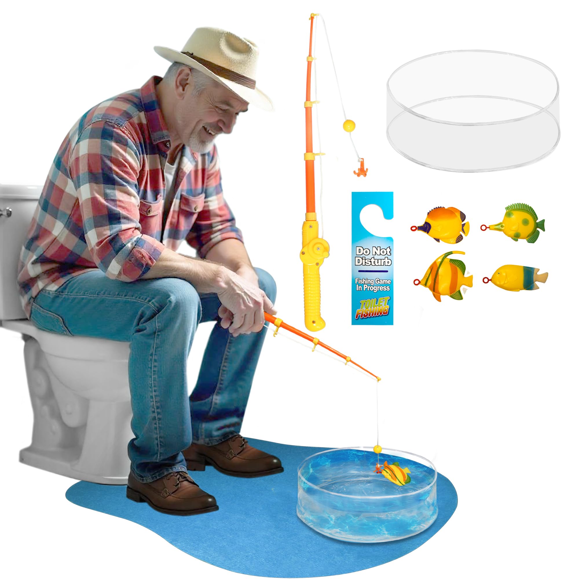 Novelty Place potty fishing rod for engaging toilet time with quick setup