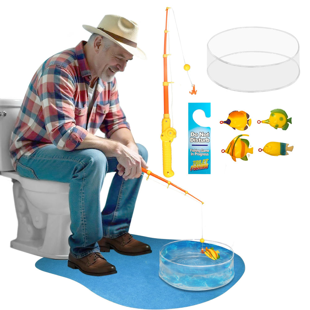 Novelty Place potty fishing rod for engaging toilet time with quick setup