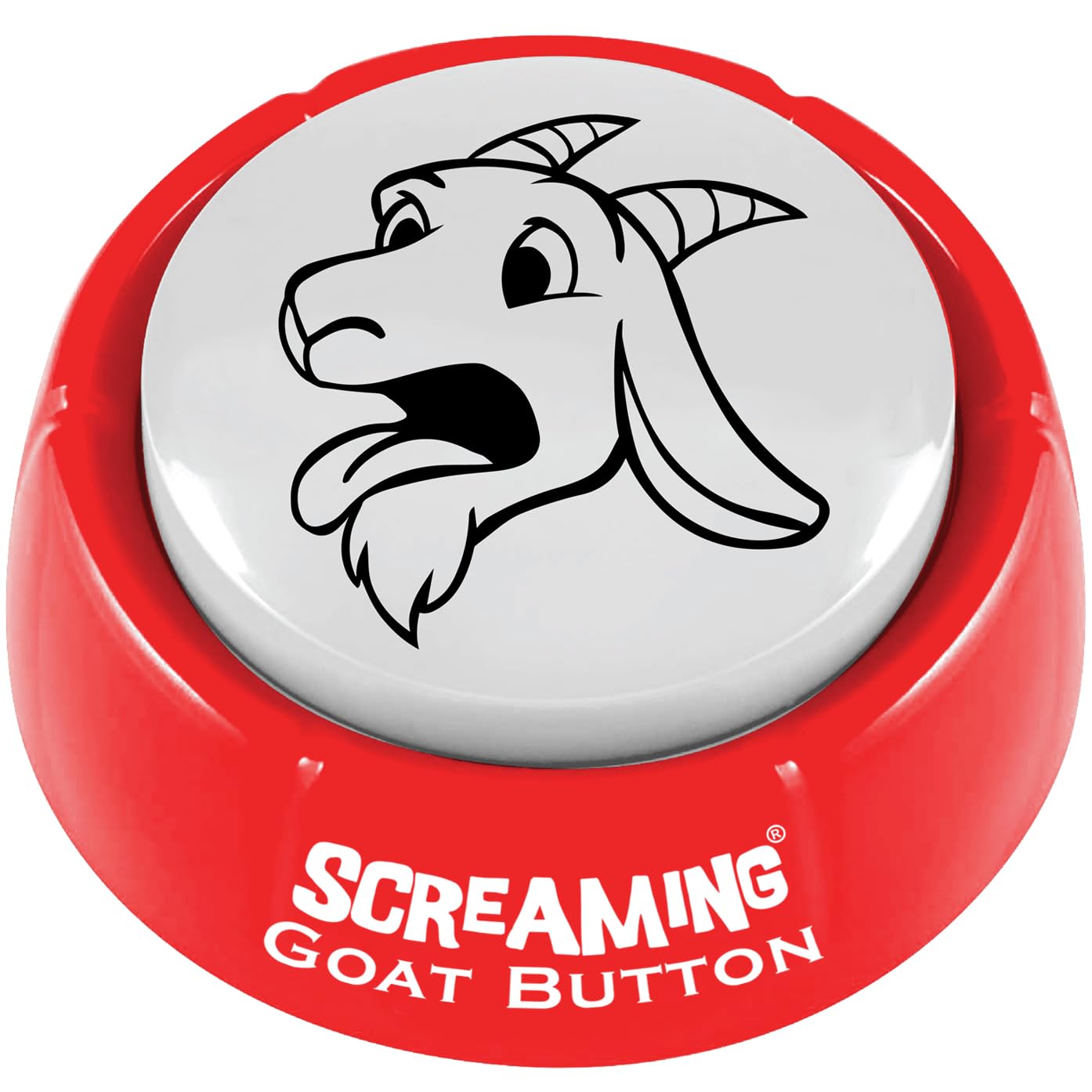NOVELTY888 Talking Button close-up of the screaming goat for a funny desk moment.