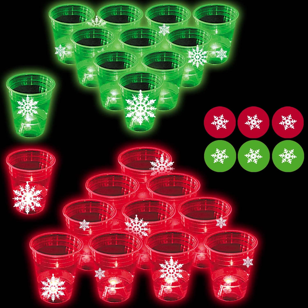 NoveltyMeme YHFUISK glowing pong cups illuminate indoor Christmas parties
