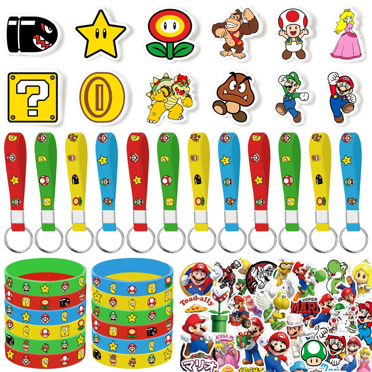 Novovida Mario Birthday Party 86pcs set shown for a cohesive party look.