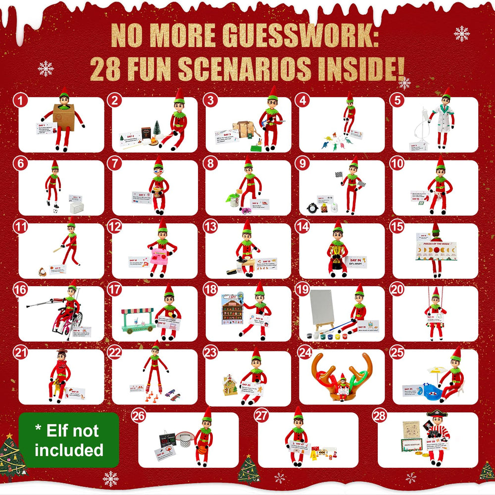 NOXBRYLL Elf Kit daily scenes shown for easy family storytelling.