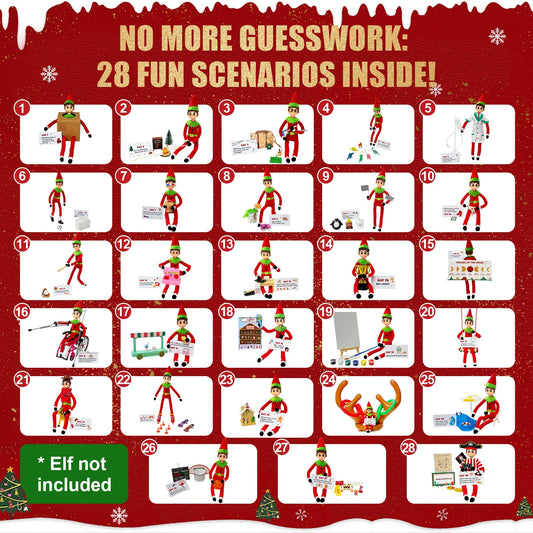 NOXBRYLL Elf Kit daily scenes shown for easy family storytelling.