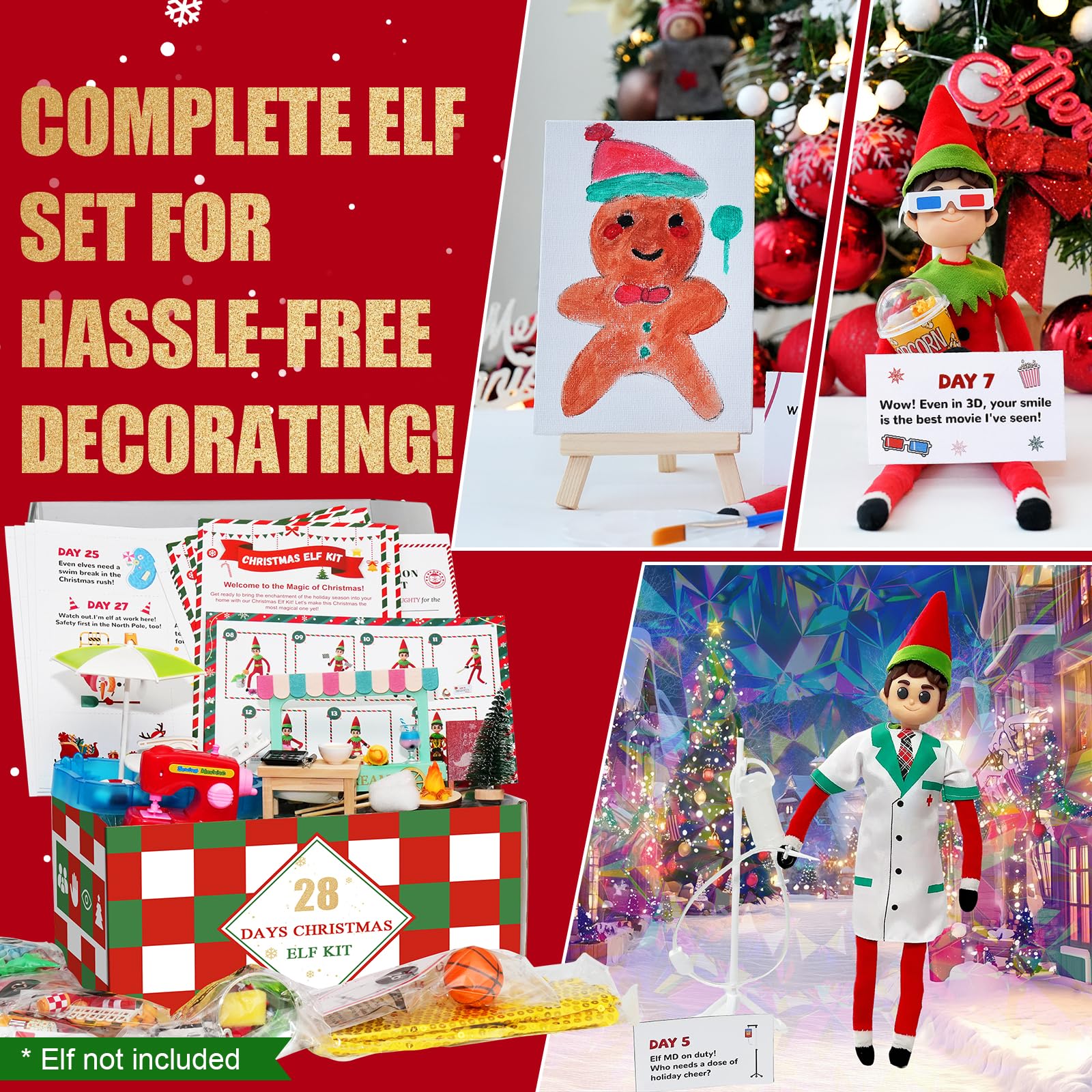 NOXBRYLL Elf Kit pun cards add lighthearted humor to scenes.