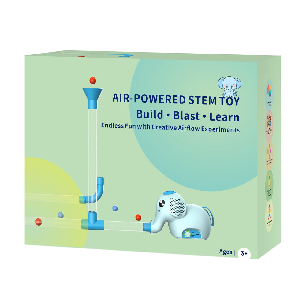 NPOUE child playing with air pathway setup encourages exploration