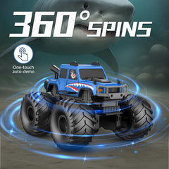 NQD Monster Truck climbing 45° blue, conquers rugged terrain