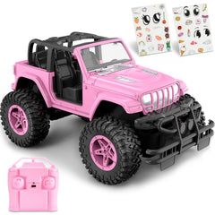 NQD pink RC car with DIY sticker kit sparks creative play.