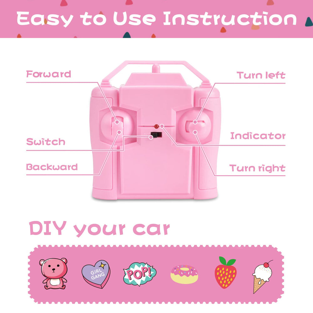 NQD pink RC car supports multi-car racing with friends.