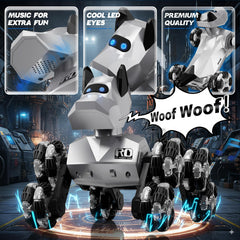 NQD Robot Dog Toy features LED eyes and barking sounds for immersive storytelling