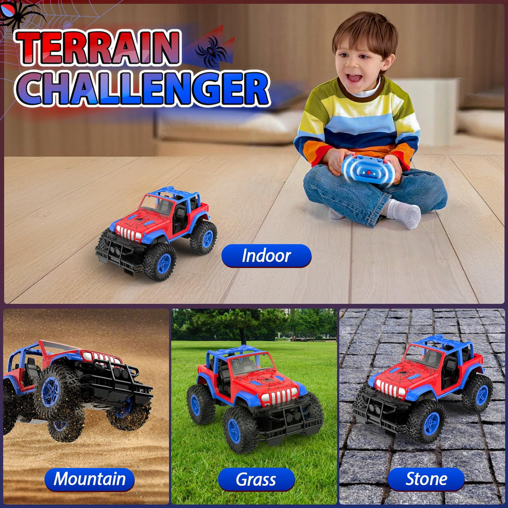 NQD Spider remote control designed for easy handling by small hands.