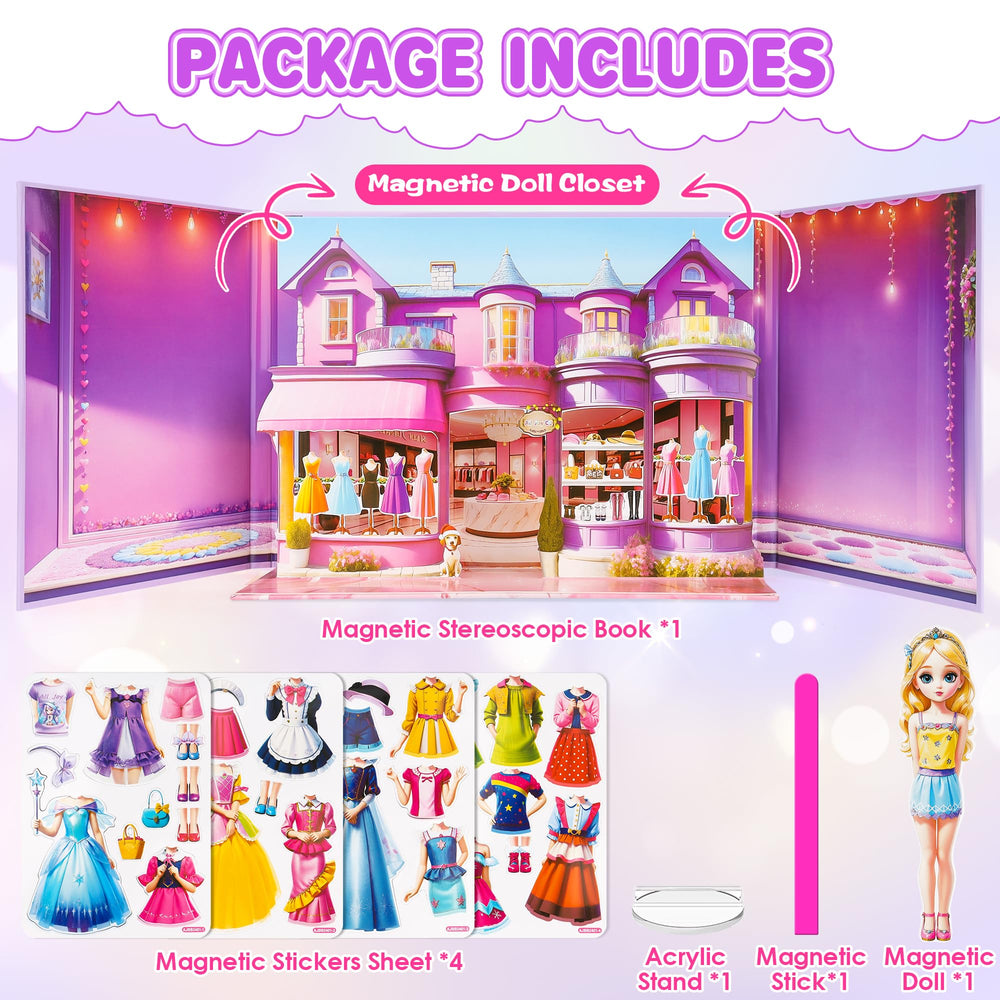 Nsuebck magnetic dress up dolls with stickers sparks creative styling sessions.
