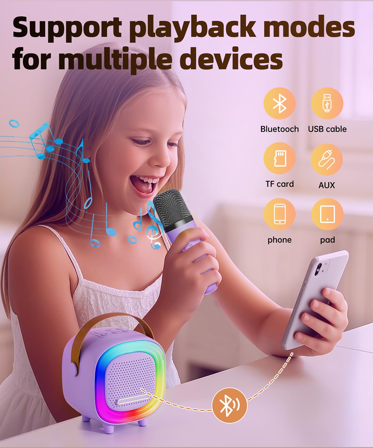 NTEEWAHY 360° sound fills the room with rich audio.