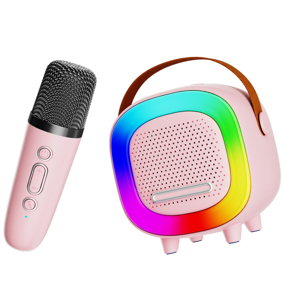 NTEEWAHY mini karaoke battery life image conveys hours of singing.