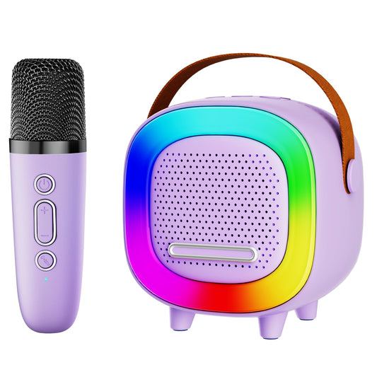 NTEEWAHY mini karaoke machine front view for easy home entertainment.