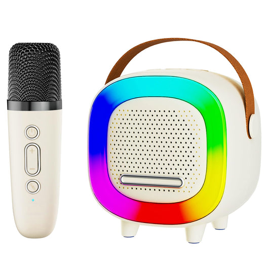 NTEEWAHY mini karaoke machine front view showing compact portable design for home use.