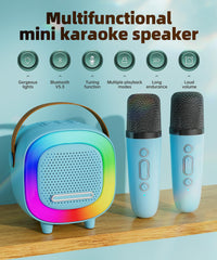 NTEEWAHY karaoke machine side panel showing control knobs for versatile use.