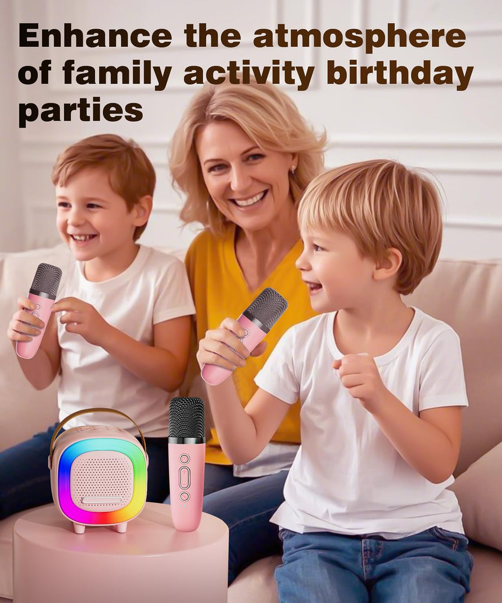 NTEEWAHY mini karaoke microphone image shows included mic for instant singing fun.
