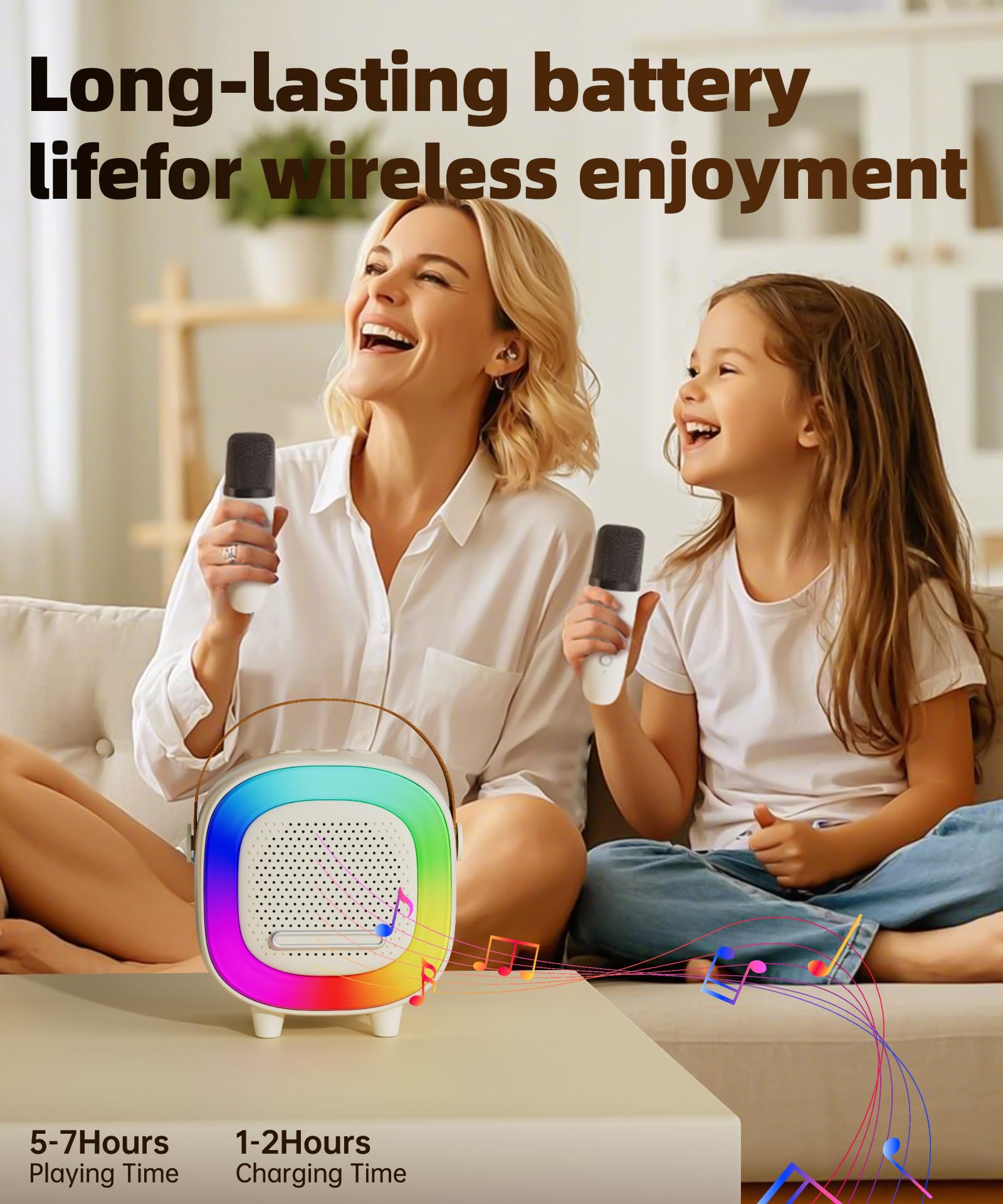 NTEEWAHY wireless microphone ready for duet performances and family fun.