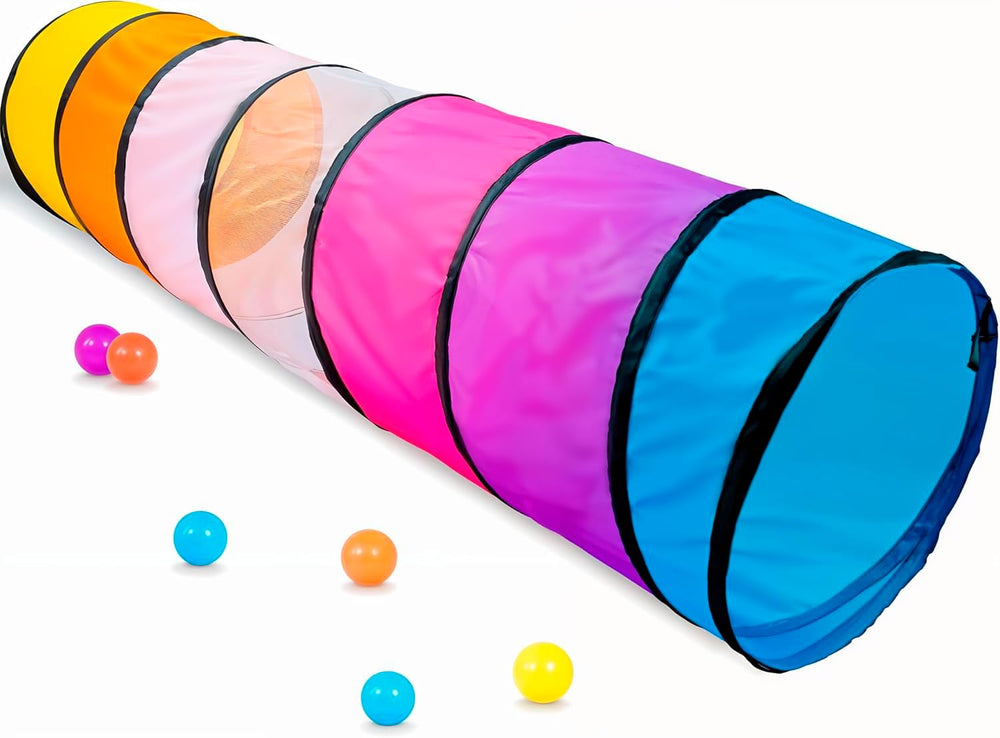 NUBUNI Kids Play Tunnel Pink: open setup for indoor play and exploration.