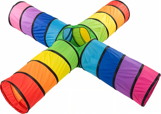 NUBUNI XXL tunnel for kids 98in, wide crawl space for active indoor play