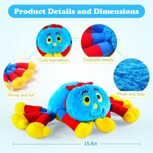 NUWDYSNN spider plush with yellow feet detail, bright and playful