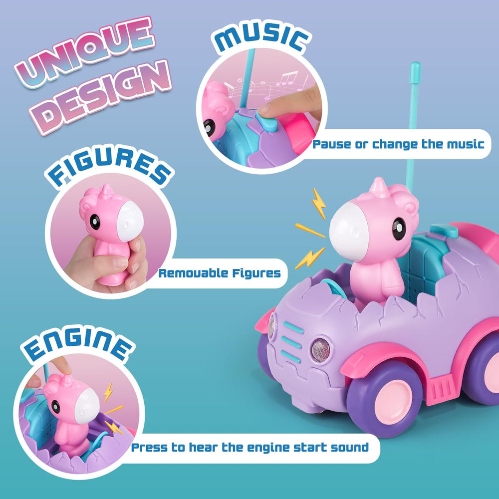 Nueplay car lights and music create engaging sensory cues during play.