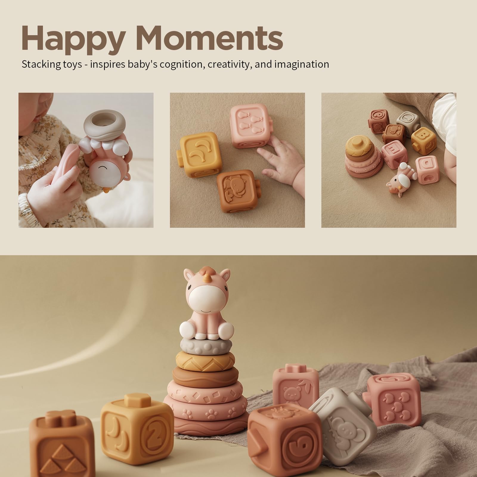 Nueplay shape blocks with top shapes highlighted for early shape recognition.