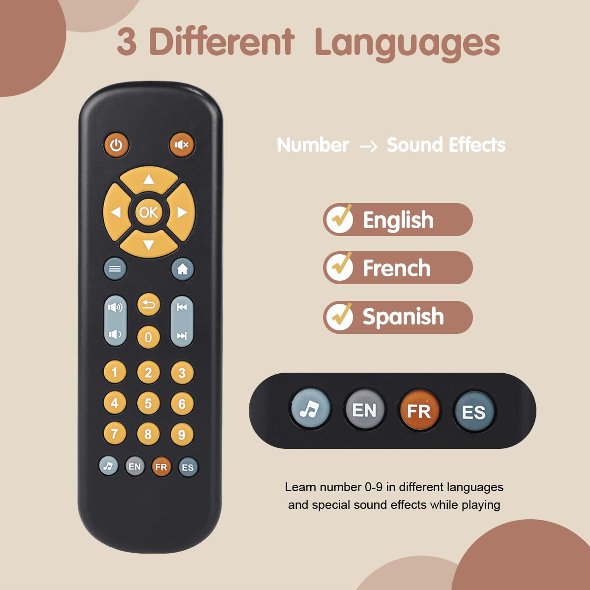 Nueplay tri-lingual numbers teach English, Spanish, and French through engaging play.