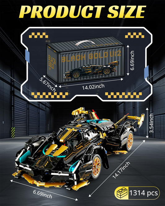 Nueris 1:14 V12 Technic rear view emphasizes aerodynamics for dynamic play and collection.