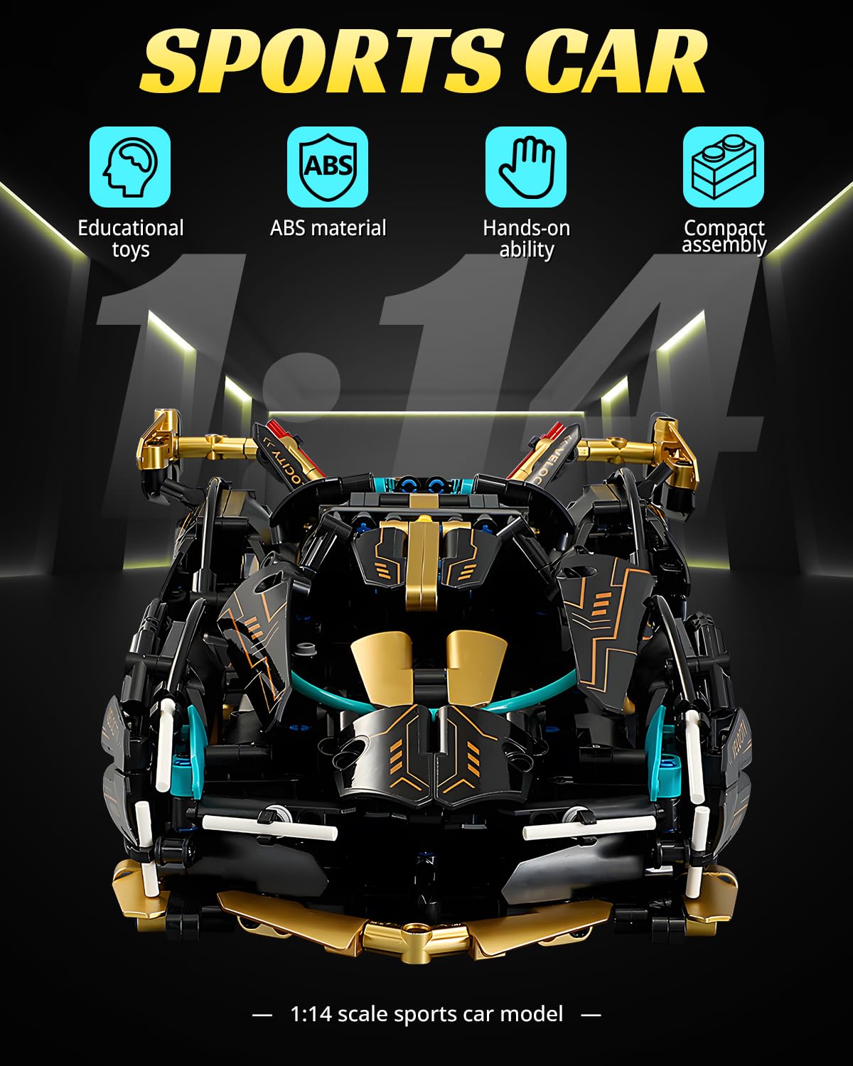 Nueris 1:14 V12 Technic wheel close-up showcases detailed rims for authentic look.