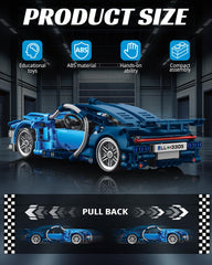 Nueris 1:18 blue sports car front fender design for a true scale look.