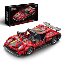 Nueris red 1:18 Technic super sports car front view with detailed decals