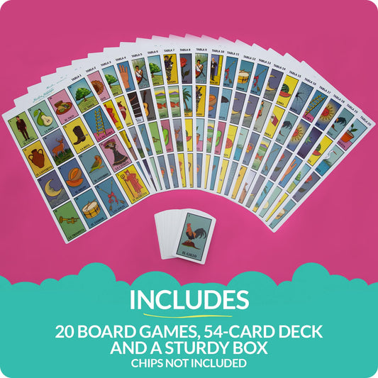 Nuestra Nostalgia shuffle deck with 54 cards keeps rounds quick and fair.